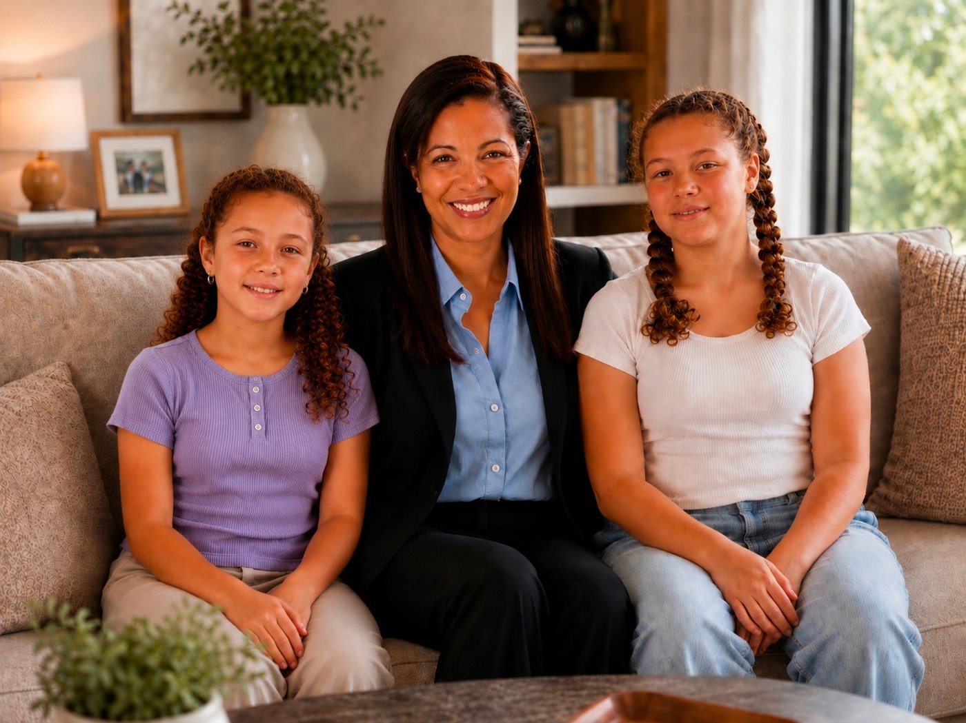 Taletha Queen with her two daughters.